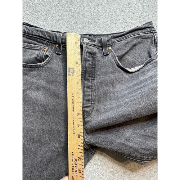 Levis 501 S Jeans Womens 32x26 Gray Skinny Button Fly Distressed Denim Pants - Picture 13 of 16